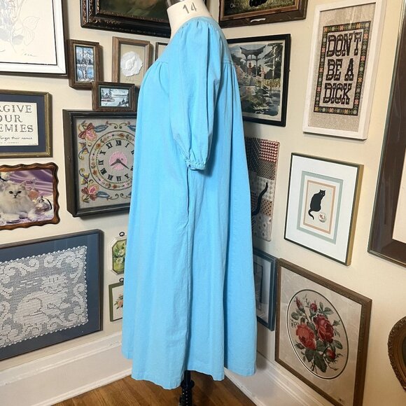 The Tog Shop Light Blue 100% Cotton Patio Dress with Two Pockets Size M - Picture 2 of 6